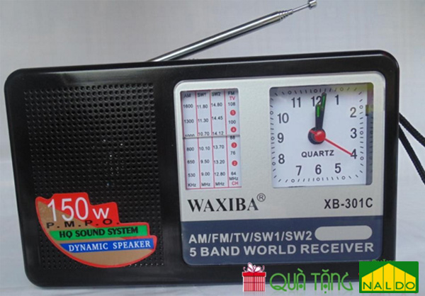 Đài FM radio waxiba xb-301C có đồng hồ
