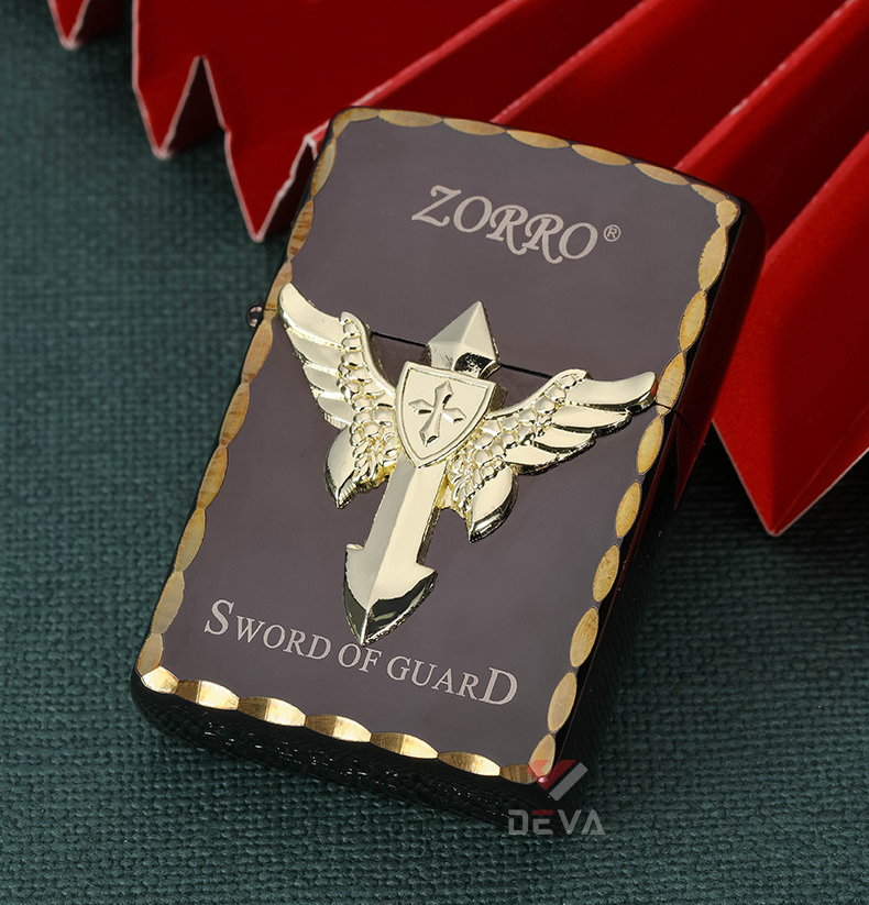 Bật lửa xăng đá Emblem Zorro chủ đề Sword Of Guard Z8667