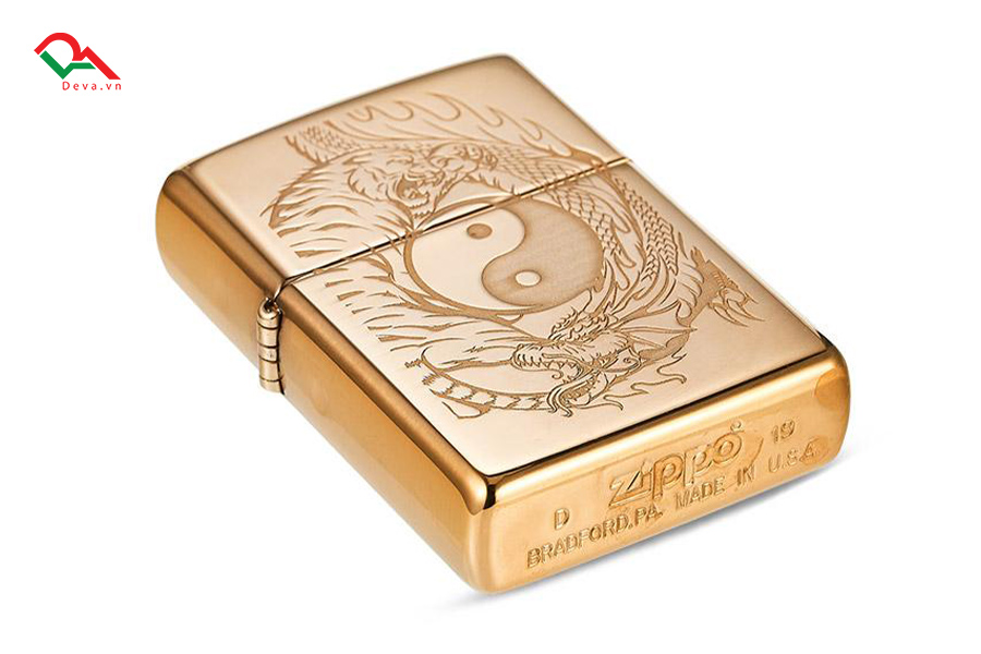 Zippo rồng hổ khắc sâu Z327