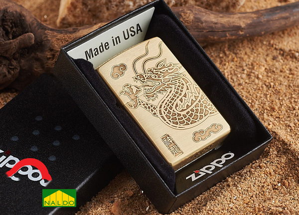 Bật lửa zippo đồng khắc hình rồng Z64