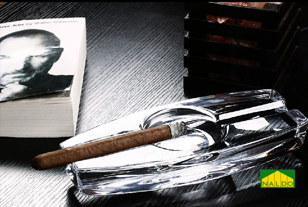Gạt gàn xì gà pha lê 2 điếu Cohiba SL100