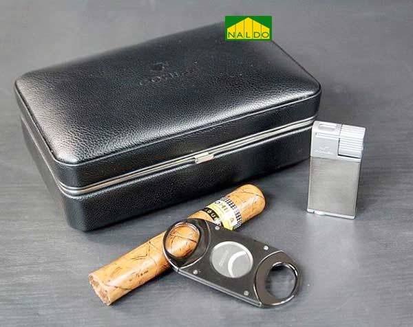 Hộp đựng xì gà giữ ẩm có dao cắt, bật lửa chính hãng Cohiba XJ-T111
