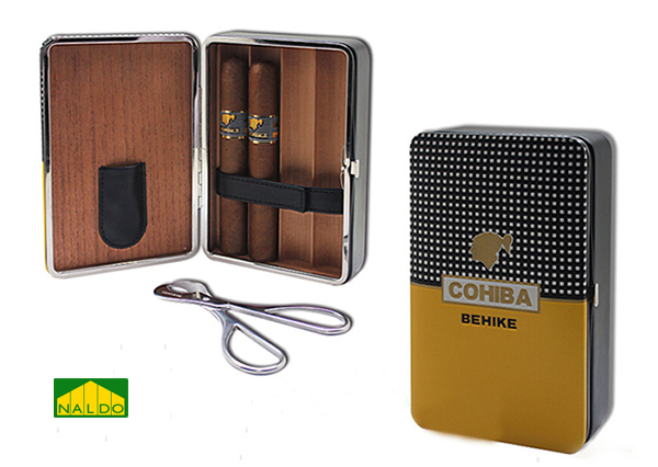 Set hộp đựng, kéo cắt cigar chính hãng Cohiba BLH520