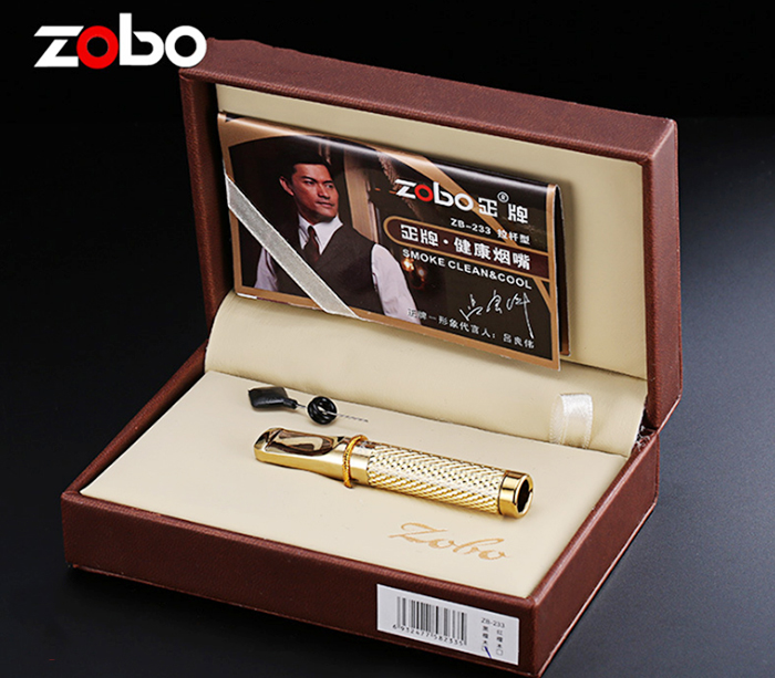 Tẩu lọc thuốc lá mạ vàng Zobo ZB 255