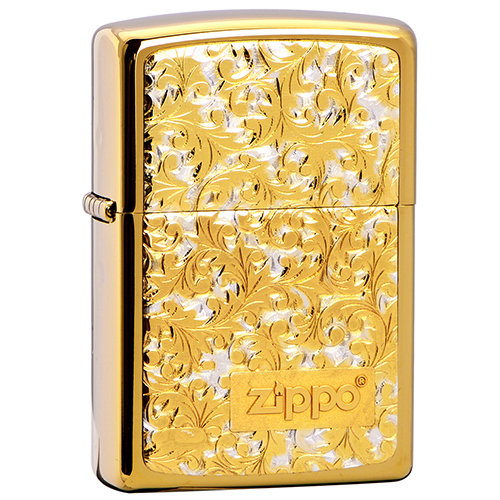 Bật Zippo chính hãng hoa văn vàng Z42