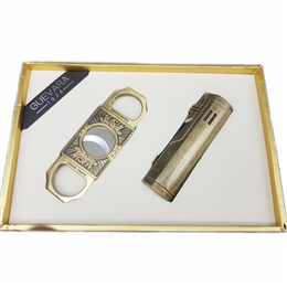 Bộ set phụ kiện xì gà gồm bật lửa và dao cắt Guevara 6218