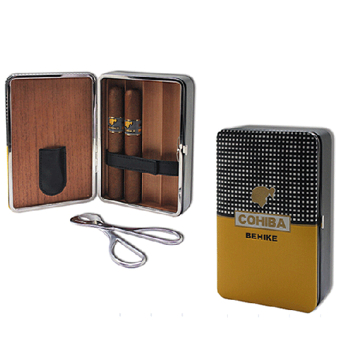 Set hộp đựng, kéo cắt cigar chính hãng Cohiba BLH520