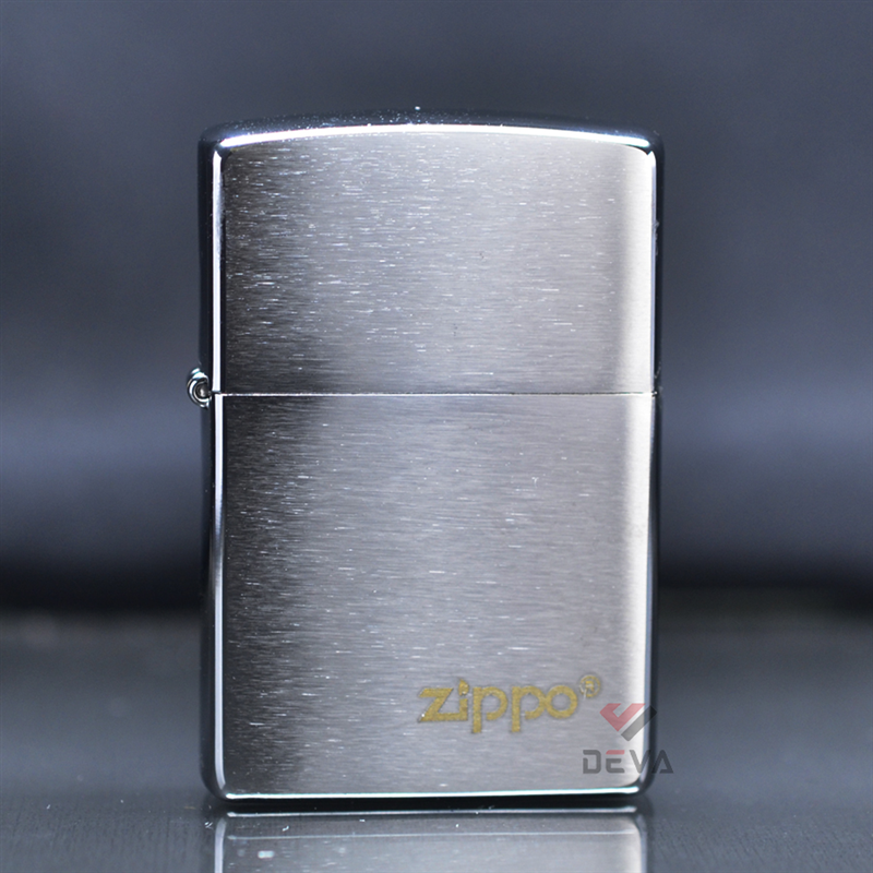Zippo chính hãng trắng xước in logo Zippo Reg Brush Fin Chrome Z14
