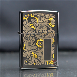 Zippo Mỹ chính hãng đen bóng hoa văn Luxury Venetian Z386